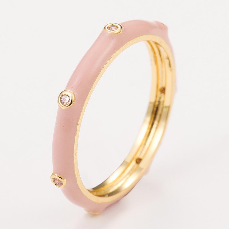 Ensemble de Bagues Kenjie Émail Cuivre Zircon – Couleurs Macaron Femme SS2023