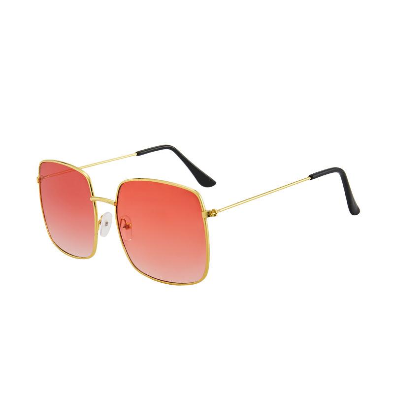RMM brand Red Square Metal Sunglasses Women's Fashion Glasses Large Frame Sunglasses
