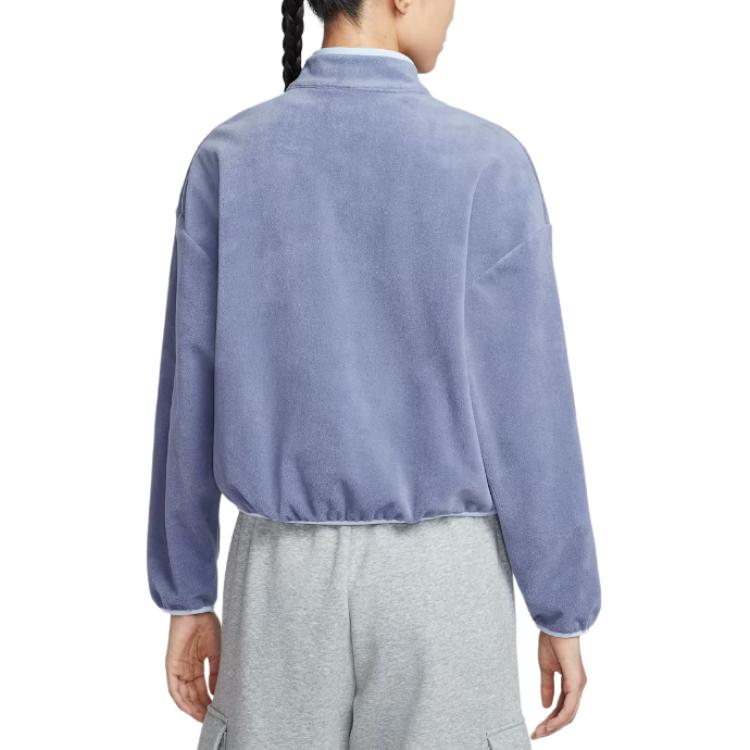Nike Športová bunda Club Fleece vo voľnom strihu so stojačikom na zips s dlhým rukávom pre ženy bundy HV2731-499