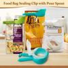 Bag Clips for Food Food Storage Sealing Clips with Pour Spouts Kitchen Chip Bag Clips Plastic Cap Sealer Clip Kitchen Storage