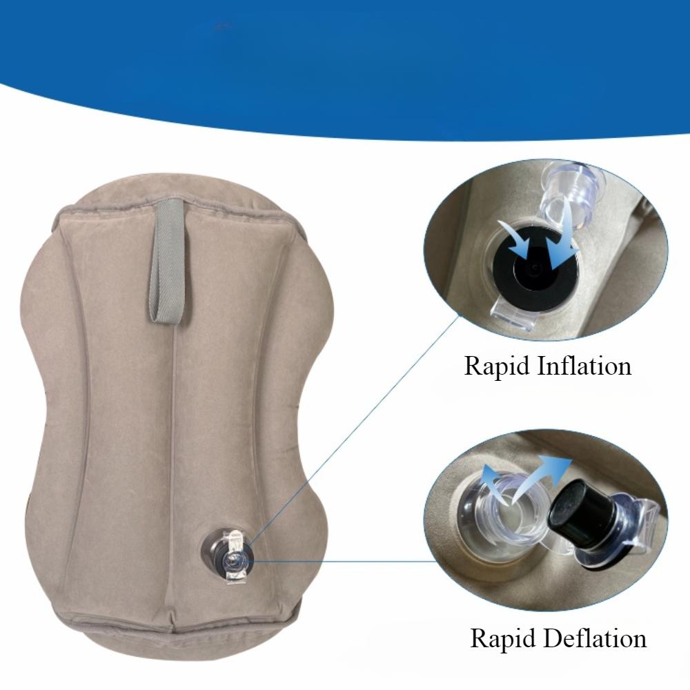 PVC Plush Inflatable Sleeping Pillow, Travel Sleeping Pillow, Sleeping Pillow, Inflatable Pillow