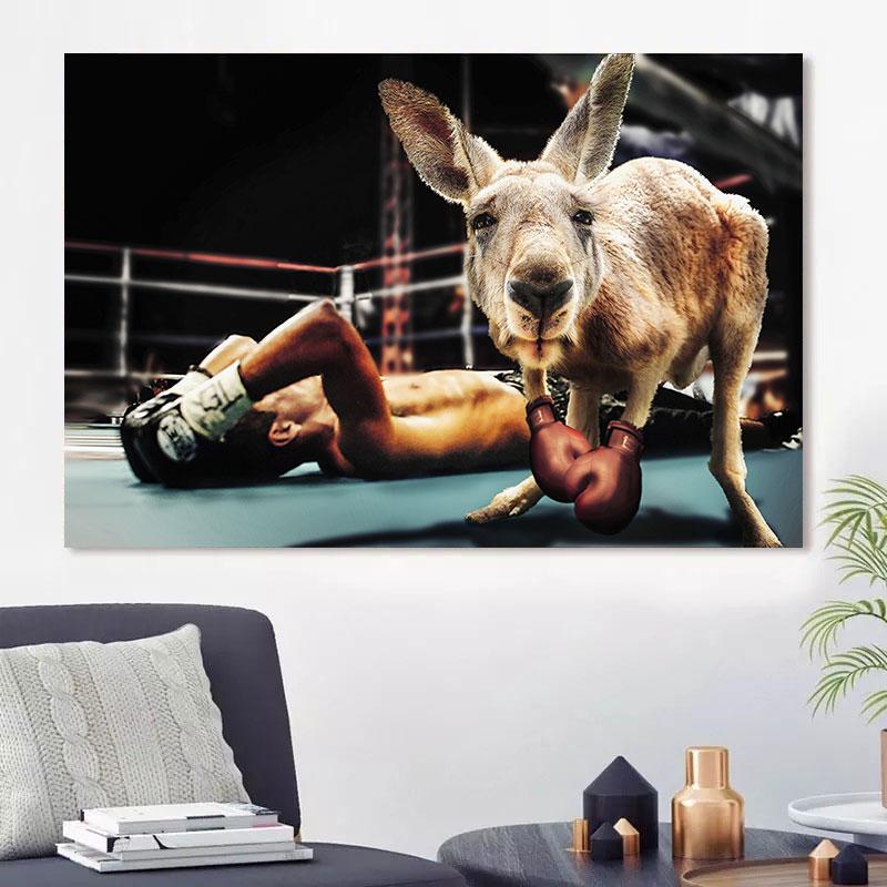 

Холст с животными, картины для бокса, кенгуру, забавные постеры и принты кенгуру для гостиной, настенный декор, фотографии, настенное искусство