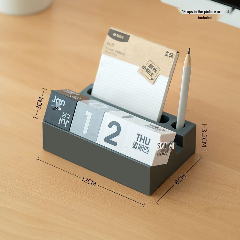 Creative Perpetual Flip Desk Calendar: Square Plastic Decorative Blocks