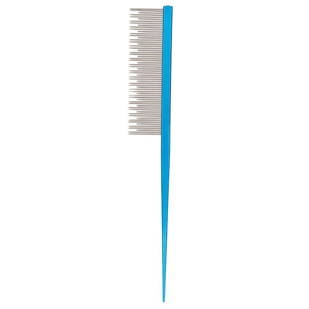 Metal Teeth Pet Parting Comb Pointed Tip Shape Lightweight Body Cat Styling Comb Smooth Surface Multicolor Handle