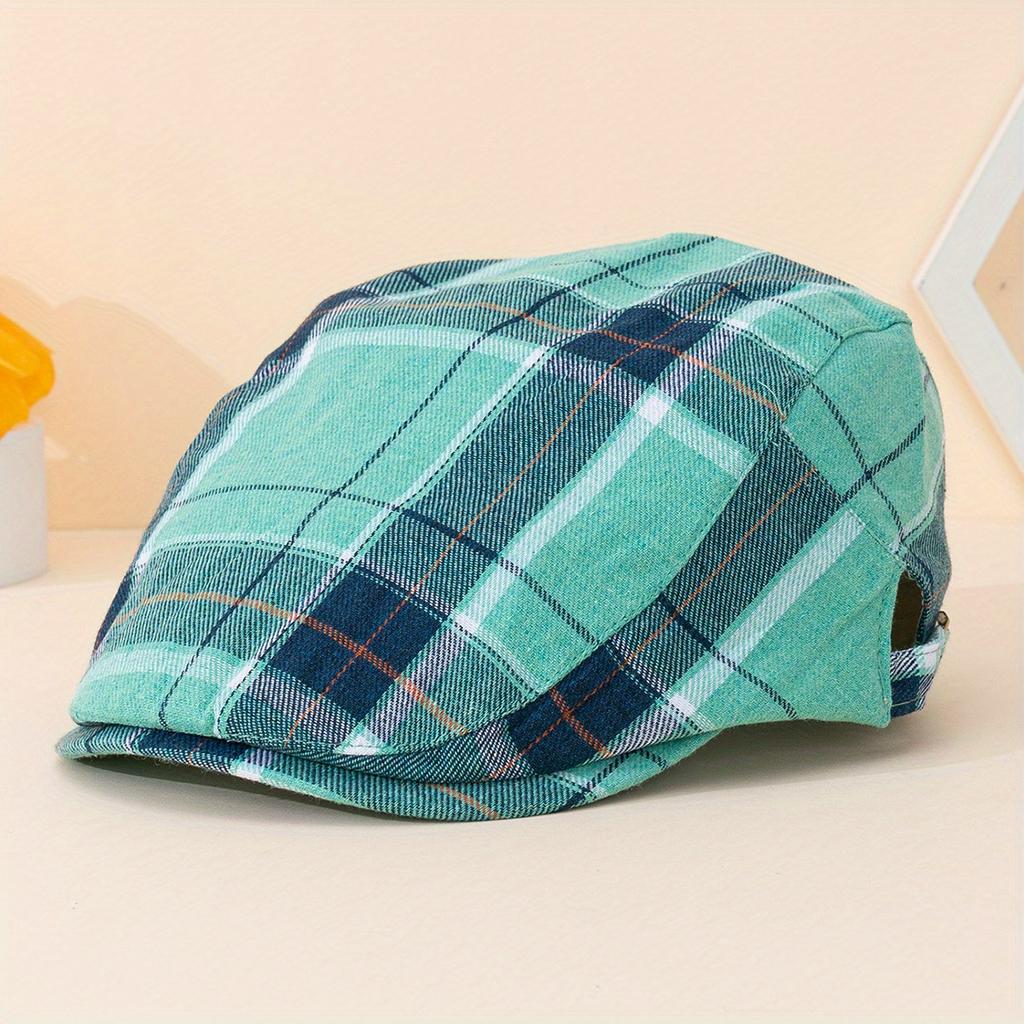 1 stk Unisex Rutete Avisgutthelse, Cabbie-hatt, Gatsby-hatt, Ideelt valg for gaver