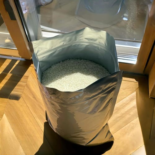 Giitoo Rice Storage Bags, 5kg Capacity, Pack of 3, Aluminum Light-Blocking with Zipper Closure, Long-Term Storage, Refrigerator Storage, Insect and Mo