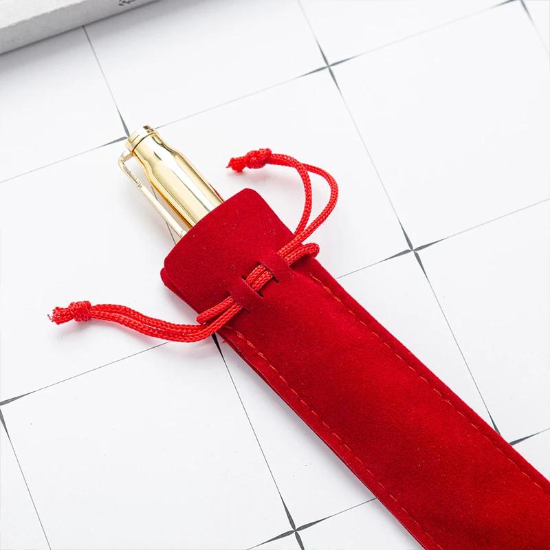 50 Pcs Velvet Pen Pouches Soft Drawstring Pencil Cases for School/Office, Gift Packaging, Student Stationery Organizer