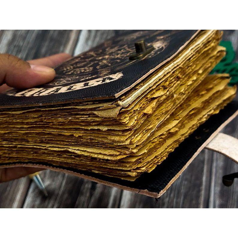 Handmade Leather Journal Valhalla Viking Vegvisir Journal For Traveling Sketchbook Blank Notebook For Men Women Birthday