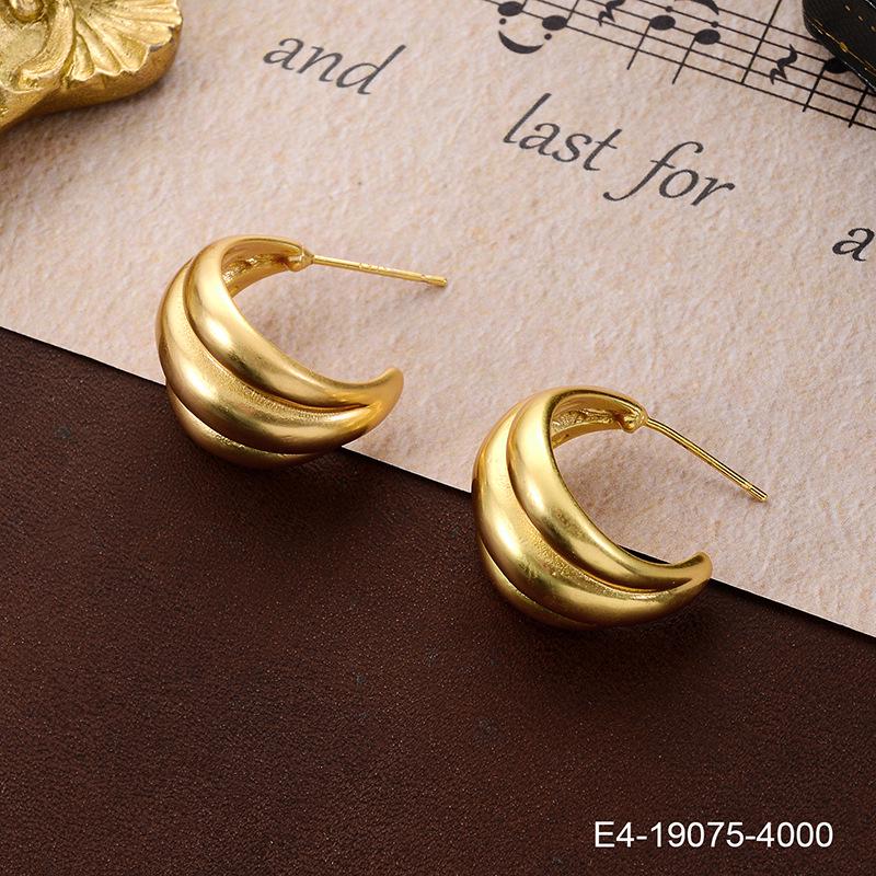 

Элегантные французские ретро геометрические металлические серьги с серебряной иглой 18K