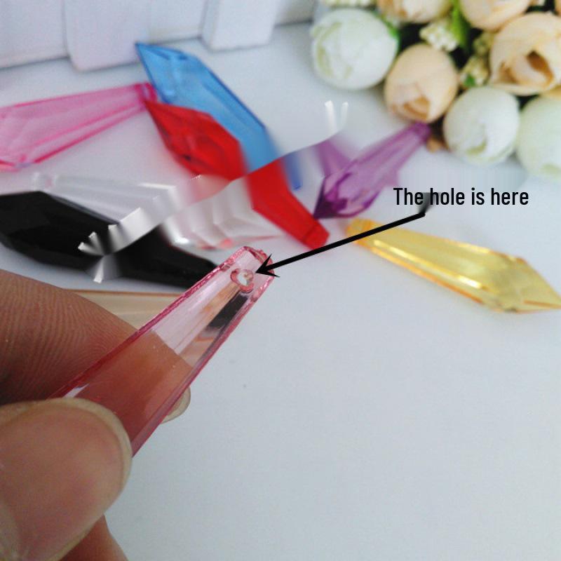 

12x50mm Transparent Acrylic Water Drop Beads - Imitation Crystal for Wedding Lighting Curtains Default шампанского