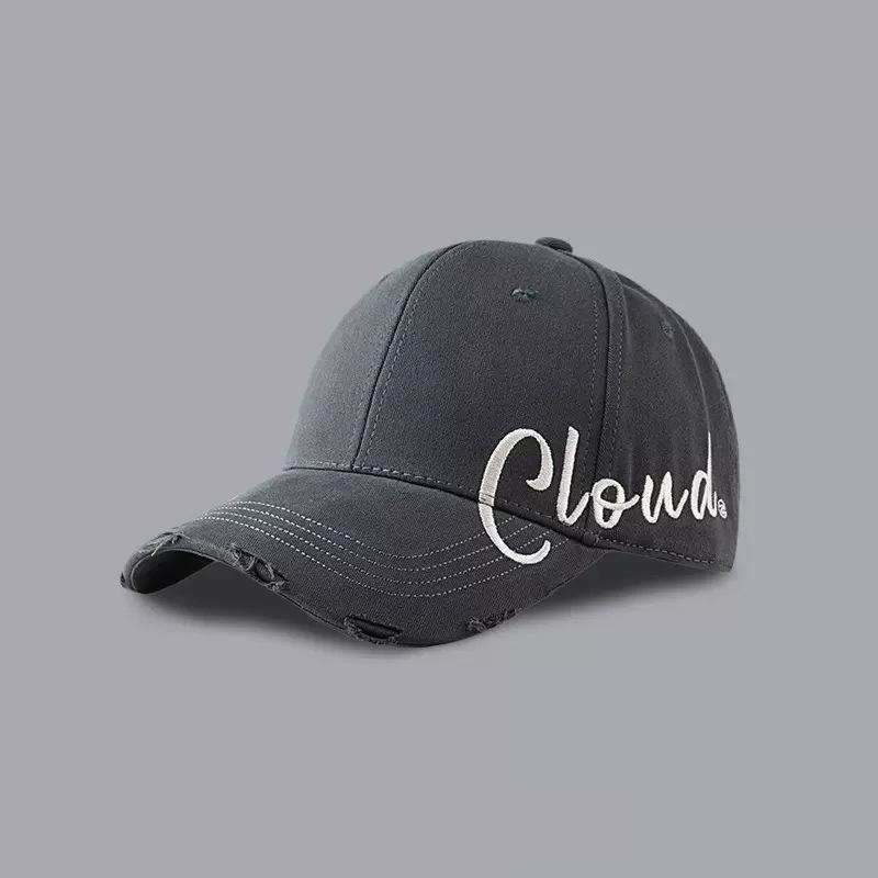 Hard Top Cap Women'S Spring And Summer Letters Big Head Circumference Hat Baseball Cap Sun Hat Men'S Trendy Embroidery