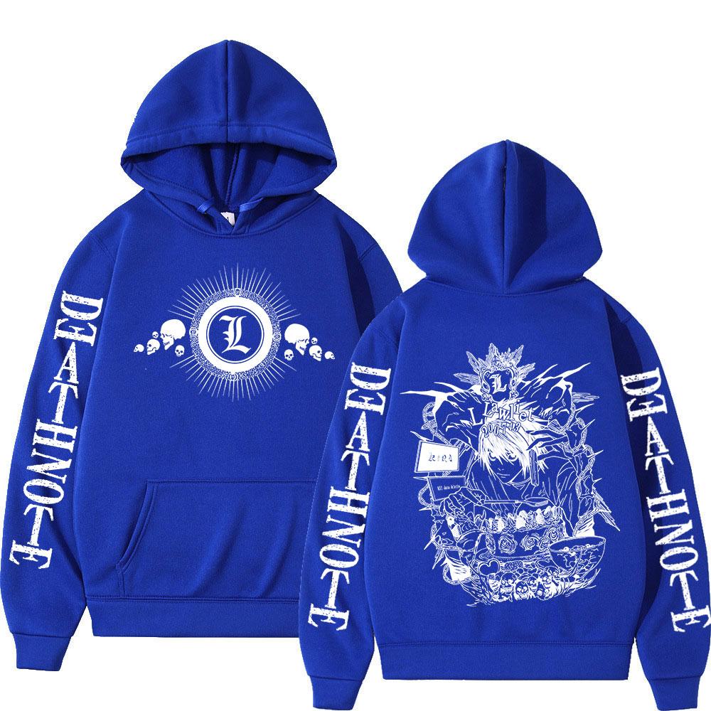 2026 Vintage Anime Death Note Hoodies Manga Yagami Light L·Lawliet Hooded Sweatshirt Mannen Vrouwen Mode Losse Lange Mouw Pullovers Streetwear