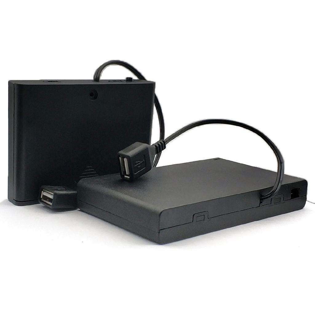 AA-Batteriehalter USB AA-Batteriebox AA-Batteriefach mit USB-Stromanschluss mit Deckel mit Schalter mit 2/3/4/6/8 Steckplätzen DIY