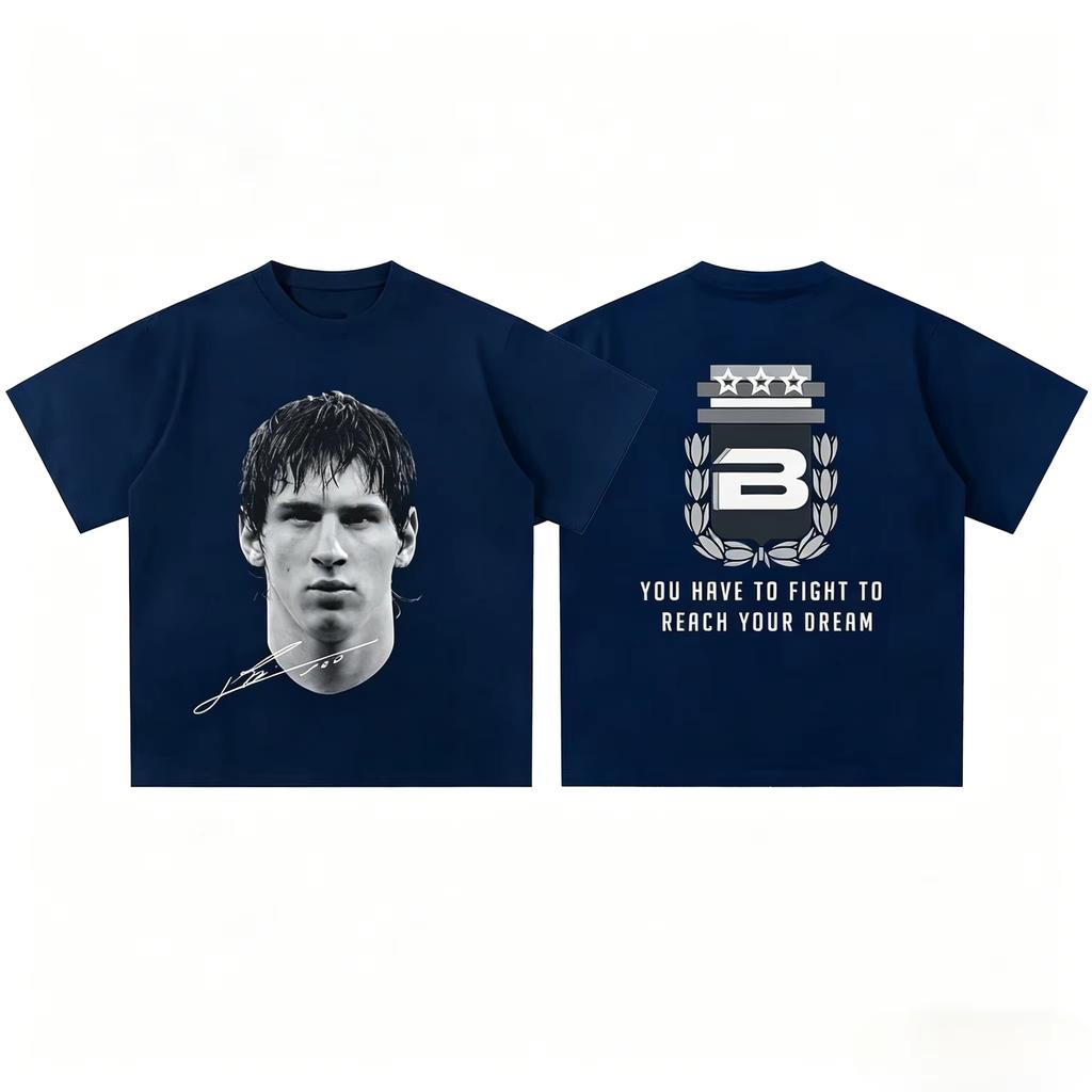 2026 Messi The King of Football Head Print Fashion Short Sleeve T-shirt Men's Clothing and Women's 2026 FIFA World Cup shirt