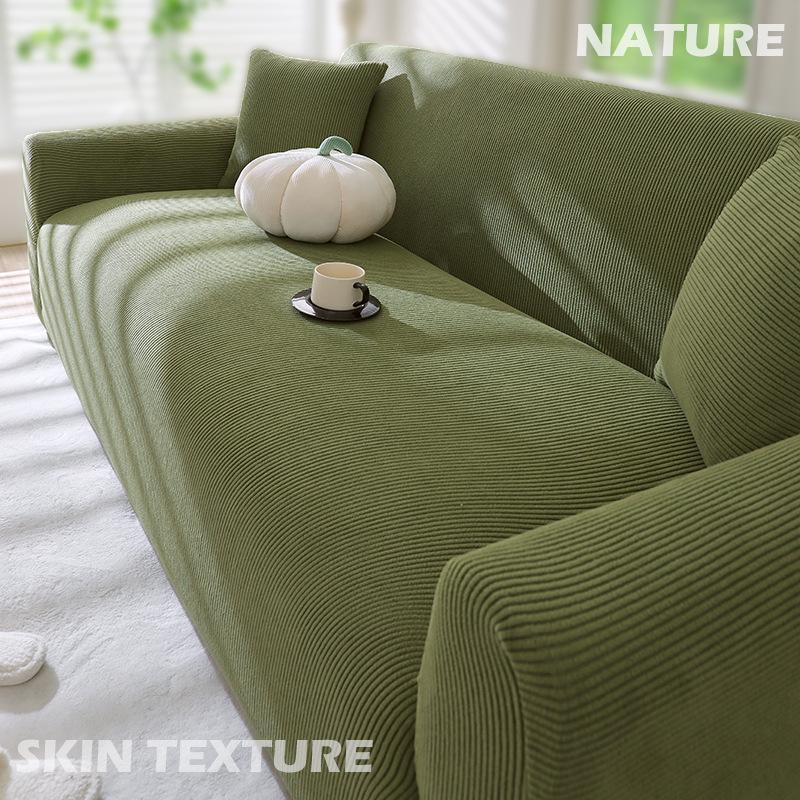 2025 Universal Stretch Thickened Corduroy Sofa Cover - Dustproof, Protective, Full Wrap, All-Season