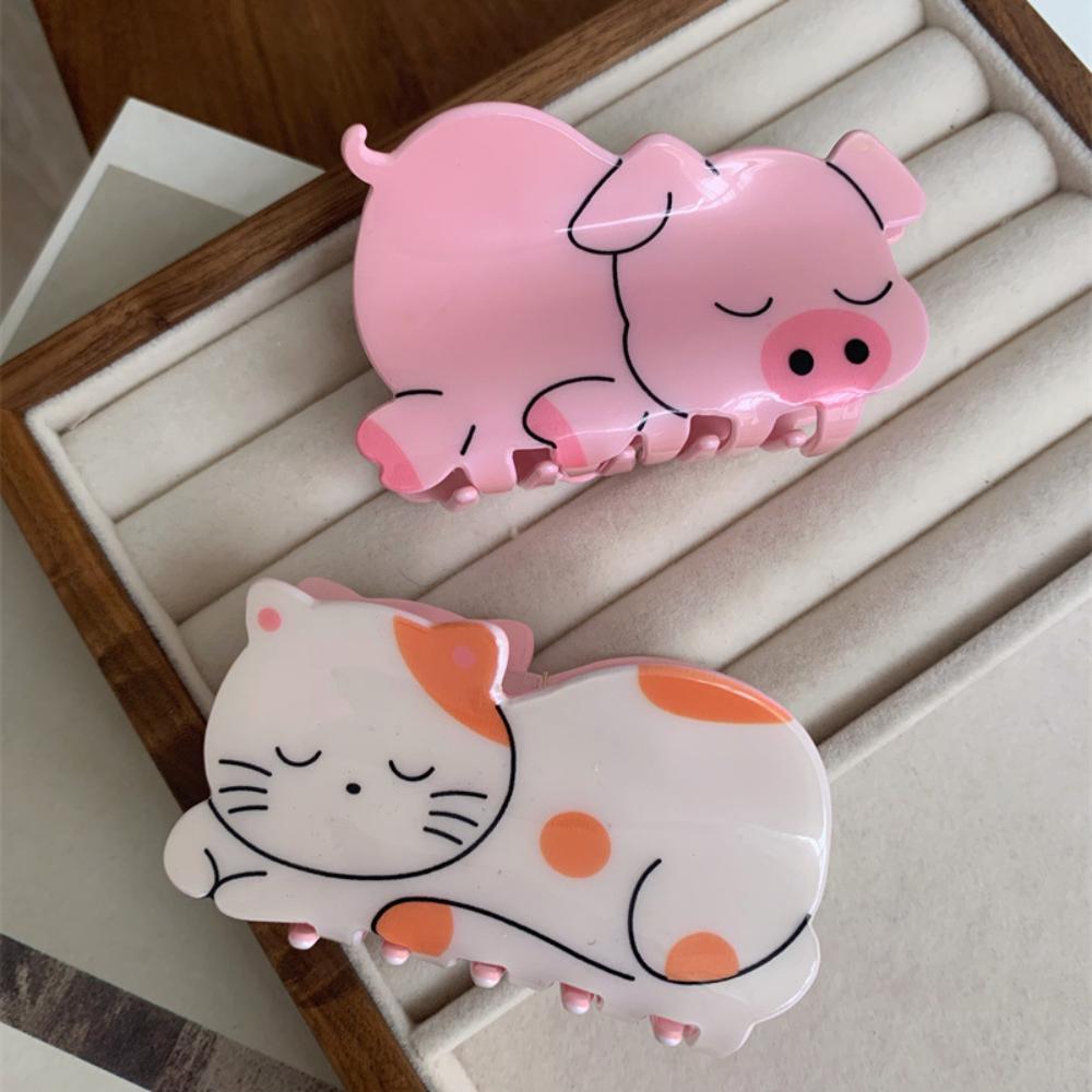 

Piggy Acetate Animal Hair Claw Acetic Acid Cartoon Shark Clip Cartoon Animal Hairpin Kids Children зелёный