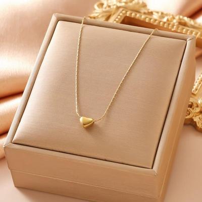 Delicate Heart Shape Pendant Clavicle Necklace Minimalist Small Luxury Jewelry For Women