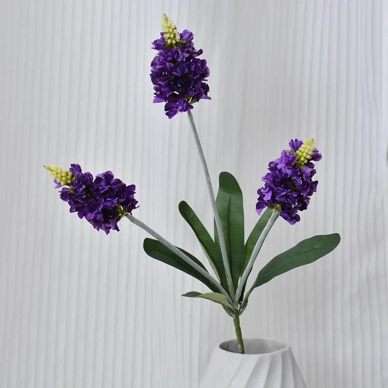 

67cm Silk Lavenders Branch Simulation Flowers Garden Decor Artificial 3 Forks Lavender Purple Fake Flower Auditorium Decoration темно-фіолетовий колір