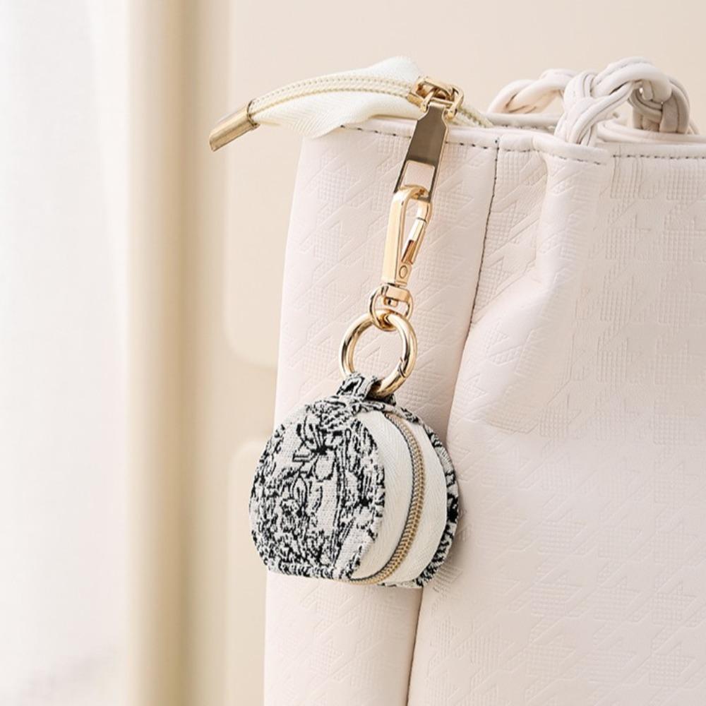 Mini Jewelry Box Keychain Semi-circular Travel Bag Pendant Creative Portable Ring Box  Gifts