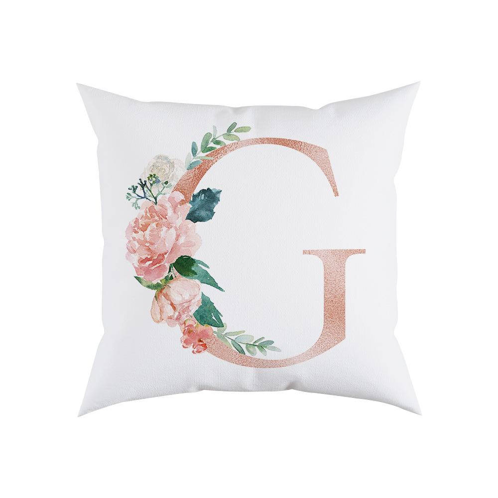 Pillow Sofa Cushion Home Office Cushion Letter Flower Pillow Bedside Backrest Car Pillow Cover