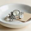 Xiaomi BF CLUB 925 Sterling Rings for Women Simple Geometric Handmade Irregular Moonstone Retro Ring Allergy For Birthday Gift