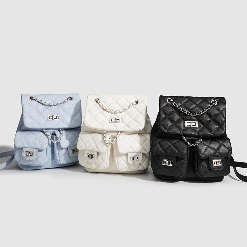 Niche Mini Chain Lightweight Small Backpack Female Student Commuter Backpack Small Fragrance Bag