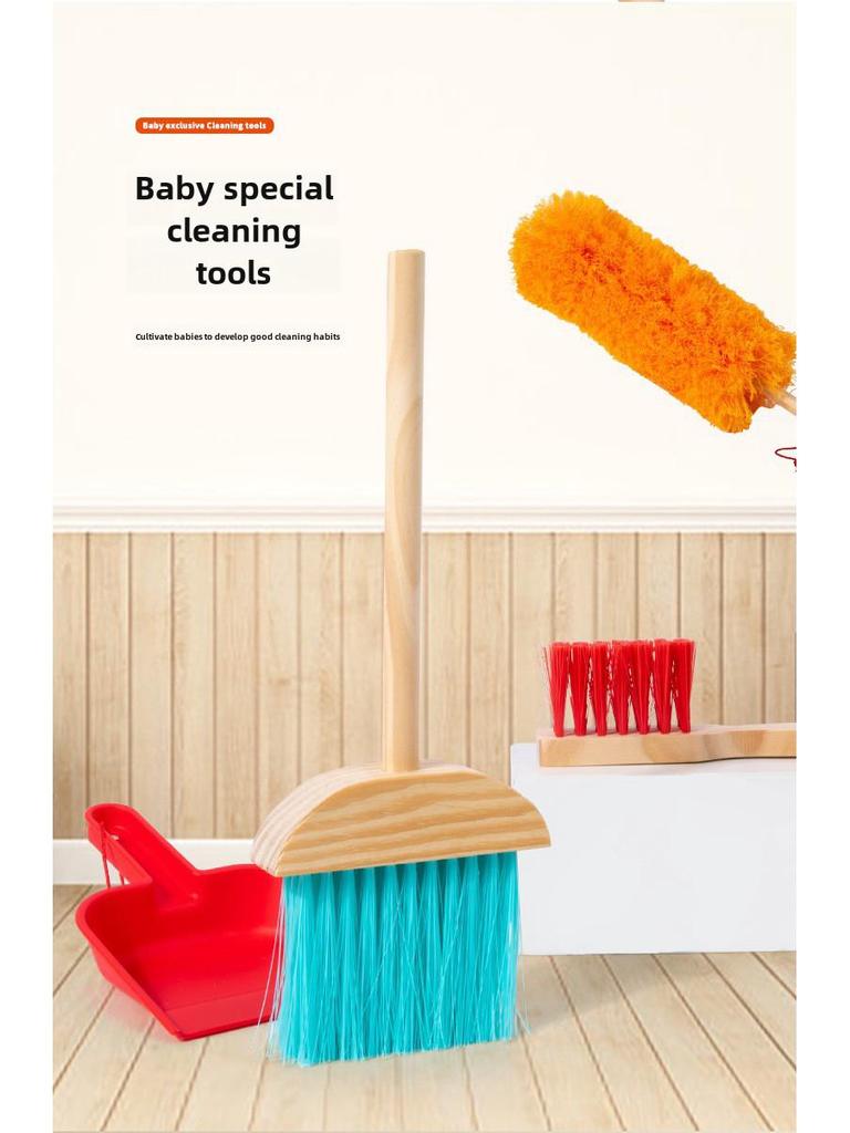 Kids' Wooden Cleaning Play Set: Broom, Mop & Tools for Early Learning