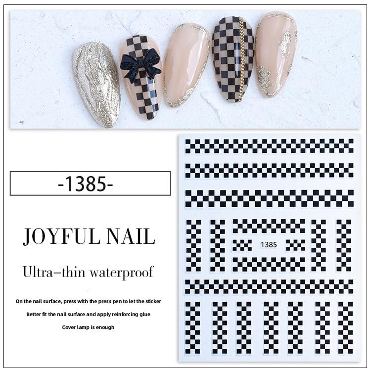 Nail Art Sticker Uniform Plaid Decoration Small Pattern Adhesive Nail Art Sticker Plaid Nail Sticker