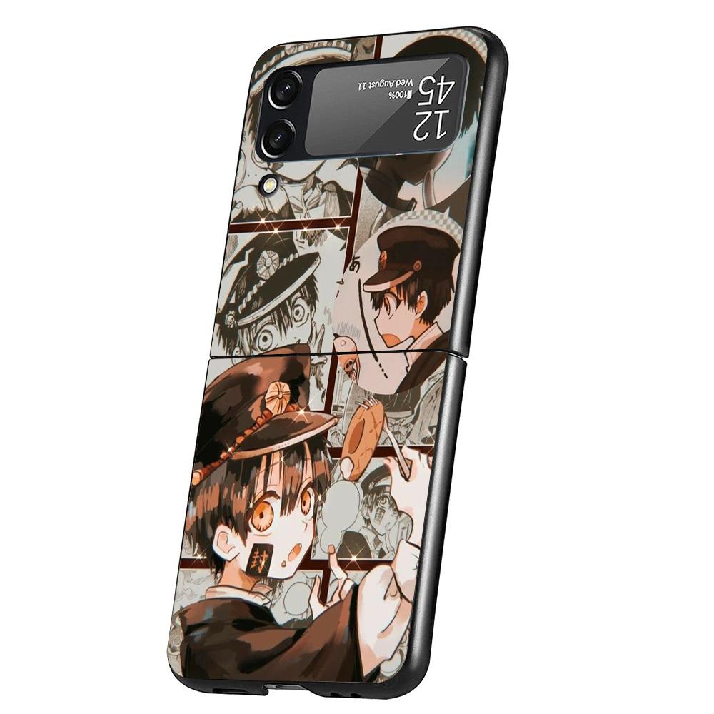 Anime Toilet Bound Hanako Kun Cover Phone Case For Samsung Galaxy Z Flip 7 6 5 4 3 5G Flip7 Flip6 Flip5 Flip4 Flip3 Black Fundas