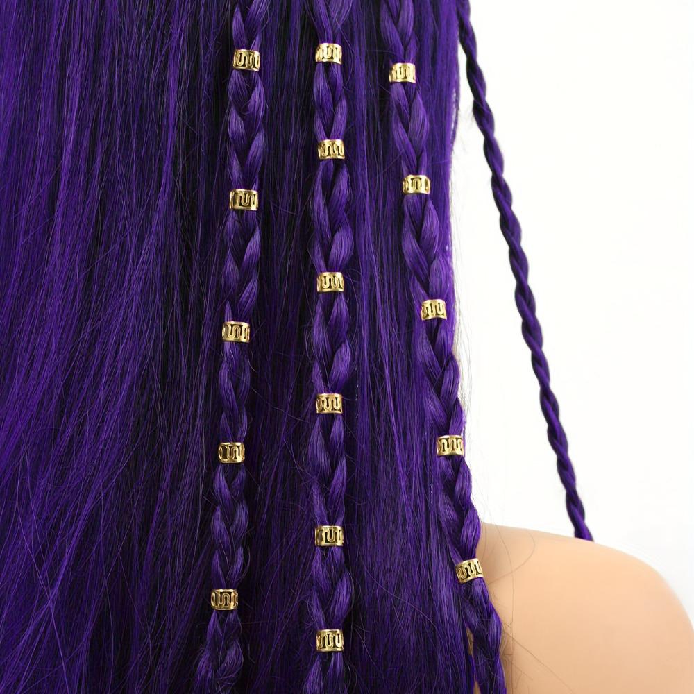 40pcs Metal Cuff Clips Hollow Out Hair Ring Hair Braiding Hair Braid Tubes Dreadlocks Beads Men