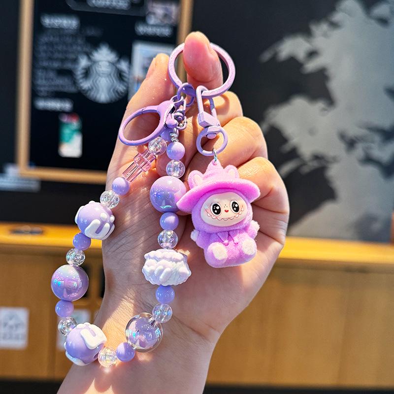 

Креативный мультяшный брелок с бусинами и шнурок для телефона - Милый кулон для школьных сумок, машин и подарков