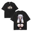 Gothic Washed Frieren Beyond Journey's End Printed T‑Shirt Anime Manga Retro Graphic Oversized Short Sleeve Casual Streetwear Cotton Tee For Men Women