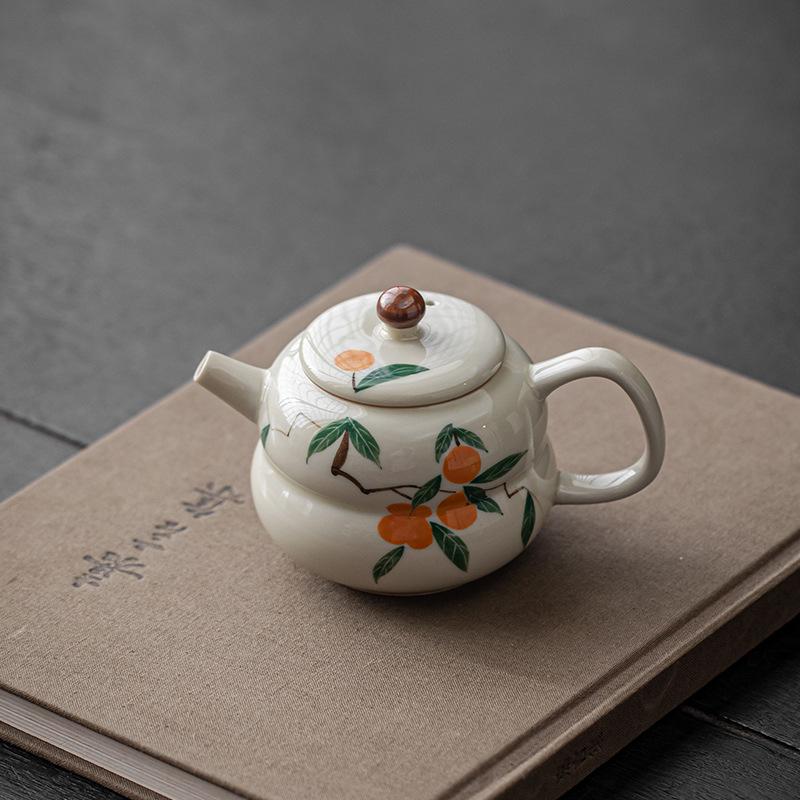 110ml Chinese Small Capacity Handmade Ceramic Teapots Hand-painted Flower Porcelain Tea Pot Household Kettle Travel Tea Set