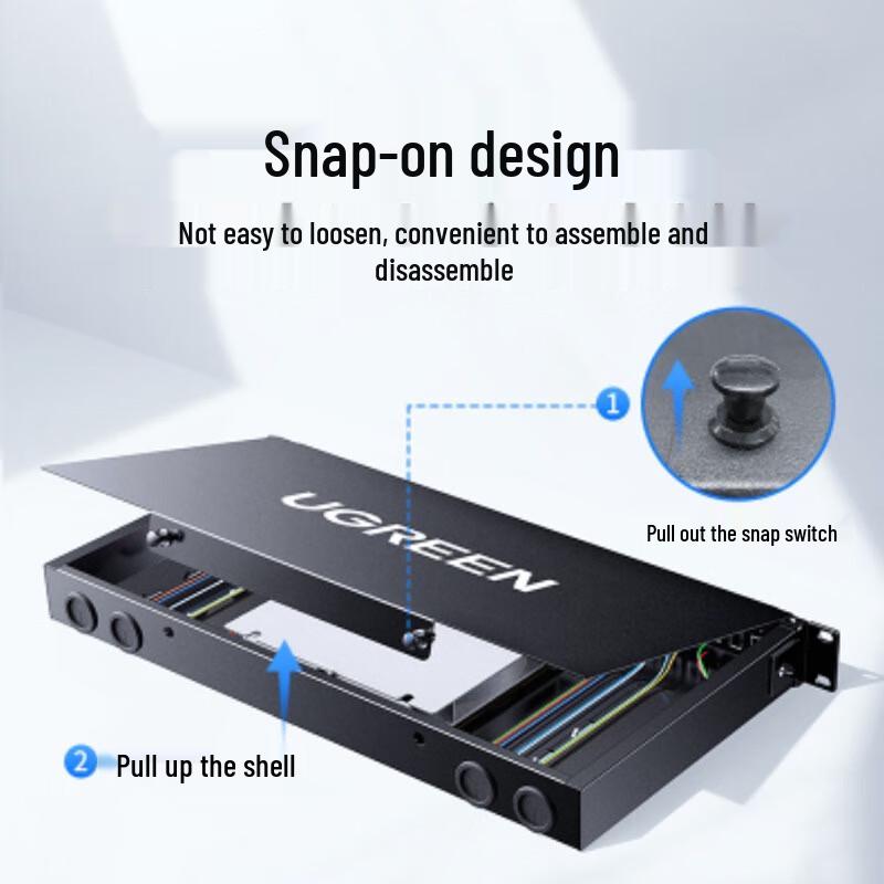 Ugreen 12-Port 24-Core LC Single-Mode Fiber Optic Terminal Box