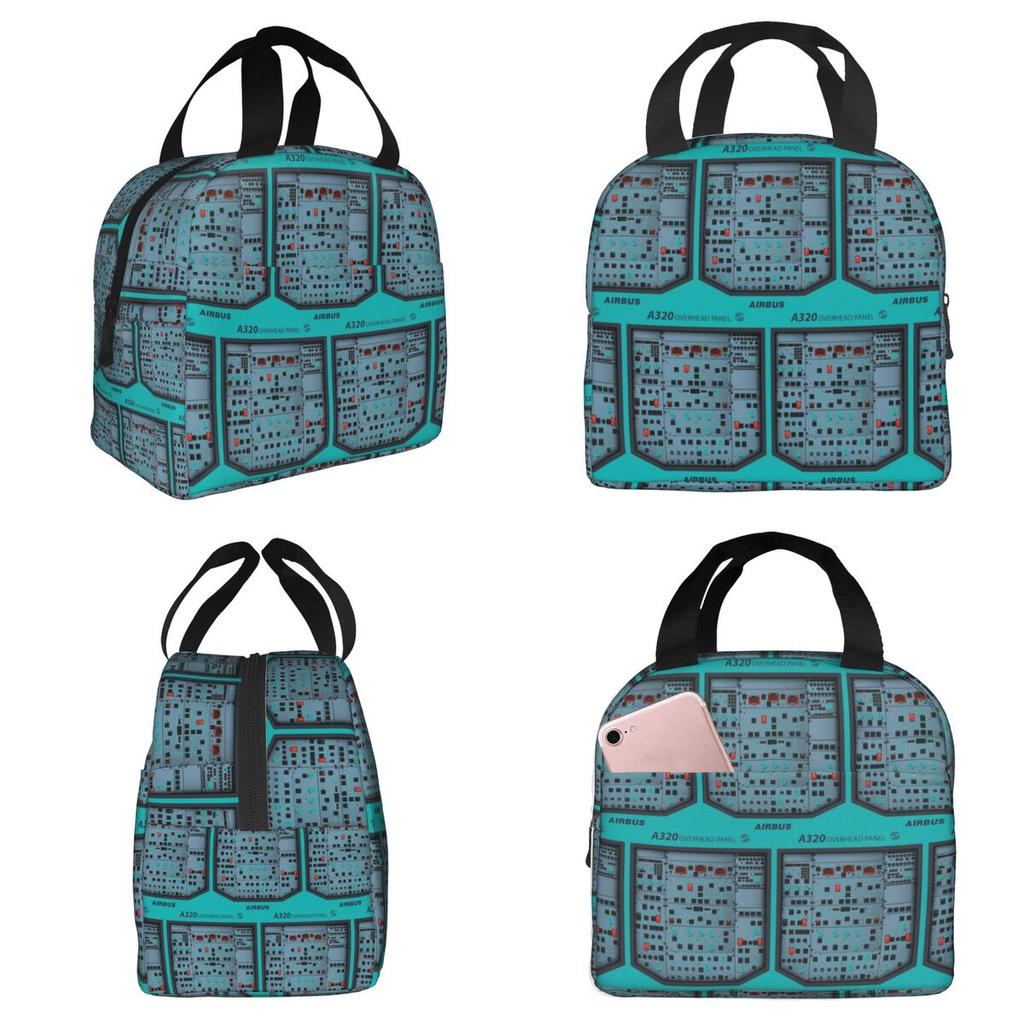 AIRBUS A320 OVERHEAD PANEL Insulated Lunch Bag for Kids School Cooler Thermal Food Box Tote Portable Lunch Boxes Container