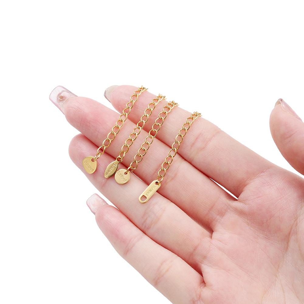 10pcs Stainless Steel Extension Extended Tail Chains Lobster Clasps Connectors DIY Jewelry Making Findings Bracelet Necklaces