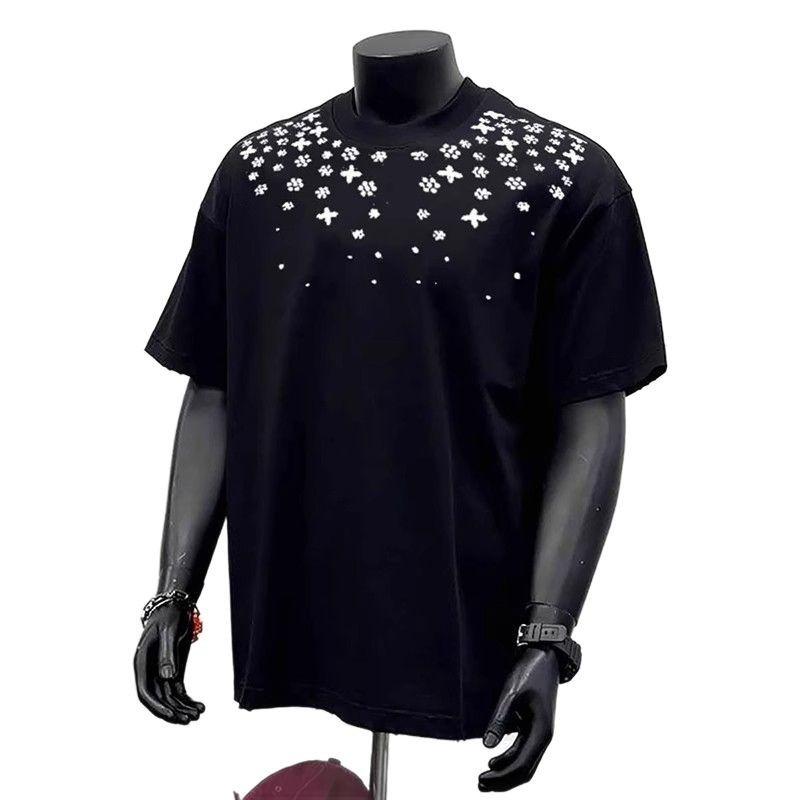 Trendy Brand Short-Sleeved Pure Cotton Men'S Printed T-Shirt Trendy Men'S And Women'S Versatile Round Neck T-Shirt Men'S