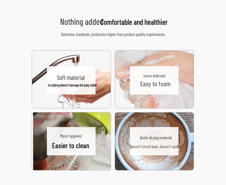 Multifunctional Silicone Bottle and Cup Cleaning Brush with Long Handle