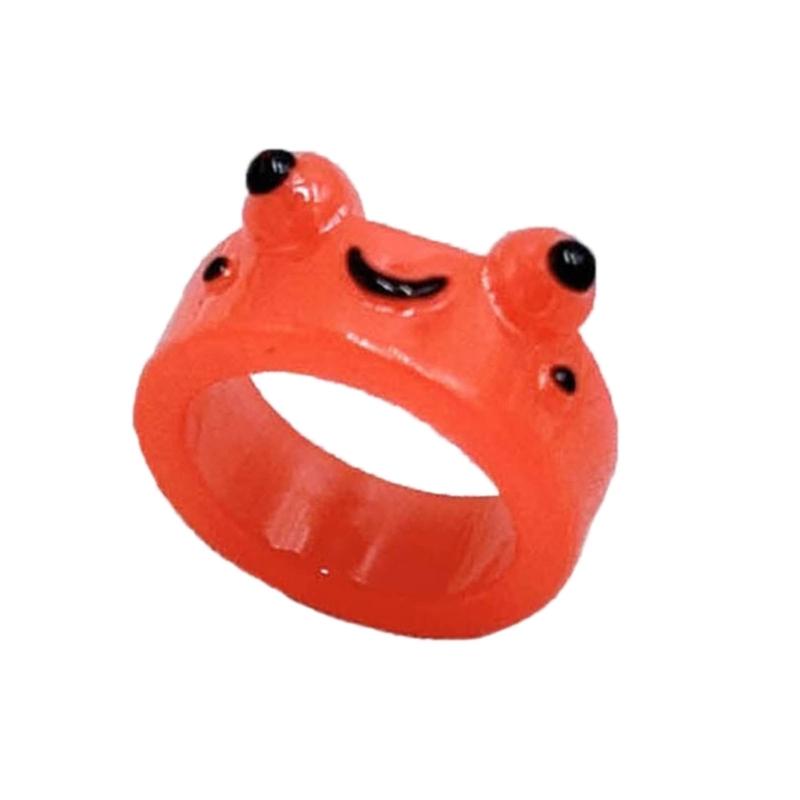 

Colorful Luminous Frogs Ring for Women Cute Funny Cartoon Animal Aesthetic Glow In The Dark Rings Summer Jewelry Gift