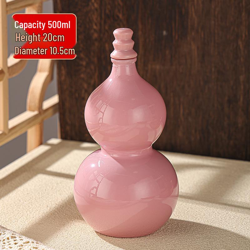 Op voorraad: 500ml Meerkleurige Imitatie Porselein Kalebas Fles met Handtouw, Schouderband & Accessoires, Makkelijk te Dragen