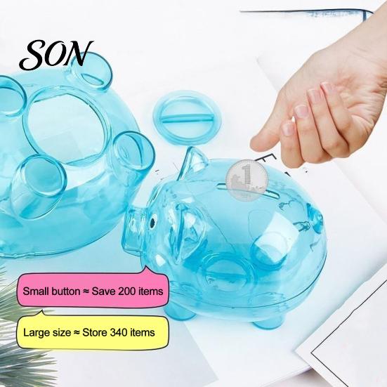 Dětské prasátko Nerozbitný plast pro děti, Průhledný tvar prasátka Dekorativní držák na hotovostní mince Banka, Sklenice na spoření Box Dekorace do školky Ložnice