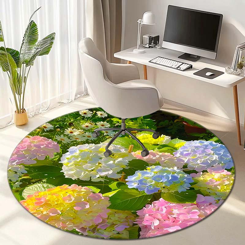 Rose Garden Elegance Round Rug Home Soft Decorative Anti Slip Yoga Table And Chair Mat Carpet Outdoor Floor Mat Carpet S5