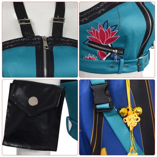 Anime Demon Hunters Costume Set Rumi Inspired Cosplay Outfit Korean Style Dress-up Uniform for Girls Halloween Comic Party