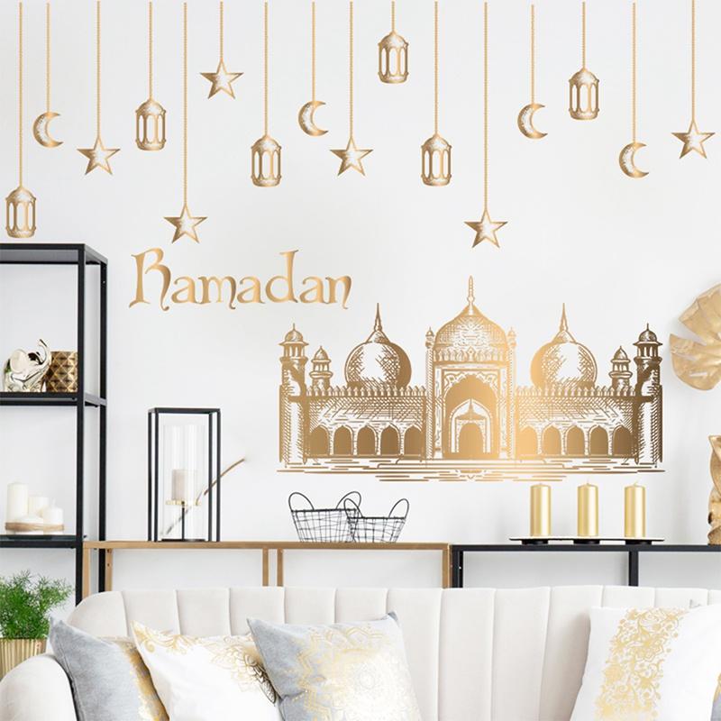 Eid Mubarak Wall Stickers Kareem Ramadan Decoration 2026 For Home Islamic Muslim Party Decor Mubarak Ramadan Window Sticker Gift
