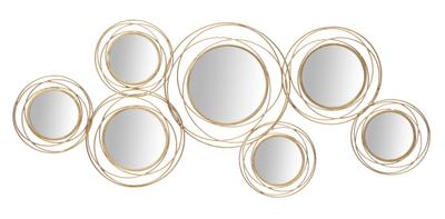 Iron Panel With Mirrors Gold Round 124.5X4X53.5 Cm