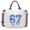 Steal a Brainrot 67 Unicorn Printed Student Crossbody Bag Casual Canvas Shoulder Bags