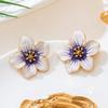 Fashion Dripping Oil Flower Stud Earrings Women'S Atmosphere High Sense Simple Temperament Earrings Earrings