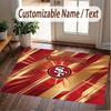 Benutzerdefinierter Teppich San Francisco 49ers Muster Druck Name Text Weicher Rutschfester Bodenbelag für Heim-Innenraumdekoration
