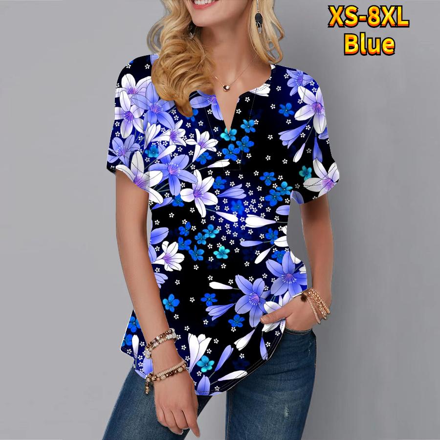 Женская летняя футболка с розовым цветочным принтом — фото 6