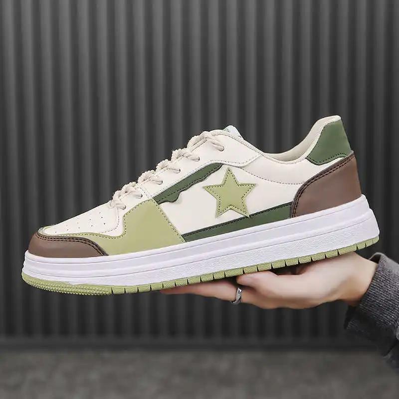 Legitimate Leather Round Foot Men Cheap Original Shoes Casual All For Tourism Spring Autumn Sneakers Sports Fitness Tenid